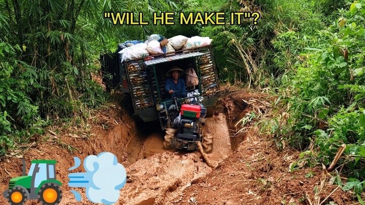 Pure mastery behind the wheel! Escaping the impossible 🚜💨