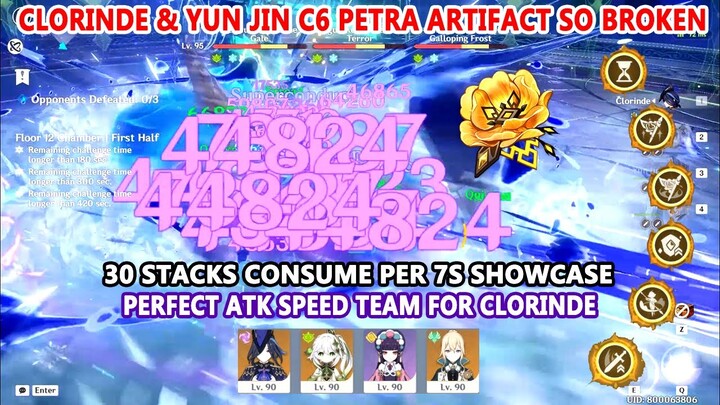 Clorinde & Yun Jin C6 Petra Artifact so Broken - 30 Stacks Consume Per 7s Showcase