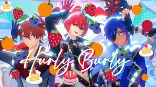 【MMD Genshin Impact】 Hurly Burly 【Happy Birthday Diluc ft. Kaeya & Tartaglia】