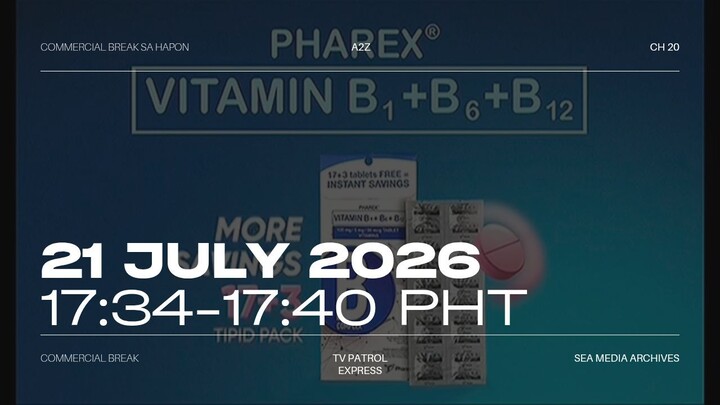 A2Z (Philippines) Commercial Break during TV Patrol Express - 2026/07/21 17:34-17:40 PHT
