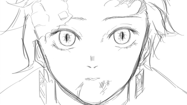 [procreate] Draw a two-second animation in one hour. Demon Slayer Chapter 201: The Ghost King opens 