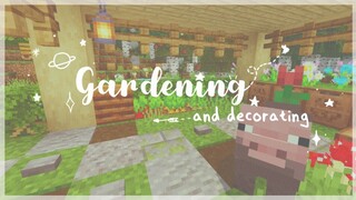 gardening and decorating the elevated house 🌿🍃 ~ aesthetic minecraft tutorial