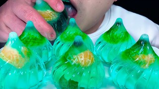 [ASMR]Tiếng nhai bánh bao pha lê xanh