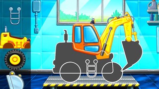 Trò chơi vui nhộn - Lắp Ráp Xe Lửa, Máy Xúc, Máy Ủi Đất  Excavator, Bulldozer, Train