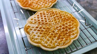 Soft and Fluffy Heart Waffles Homemade  | วาฟเฟิลรูปหัวใจ อาหารเช้า ต้อนรับวาเลนไทน์