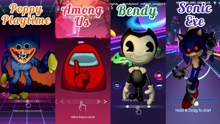 Poppy Playtime - Among Us - Bendy - Sonic Exe | Smash Color - Tiles Hop - Beat Racing - Beat Roller