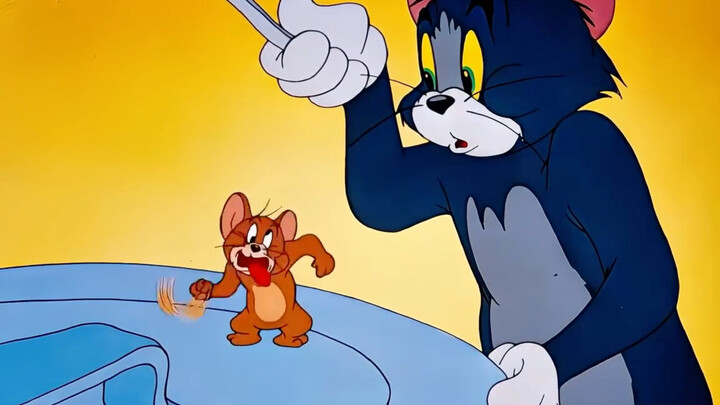 Jerry is driven crazy by Tom.