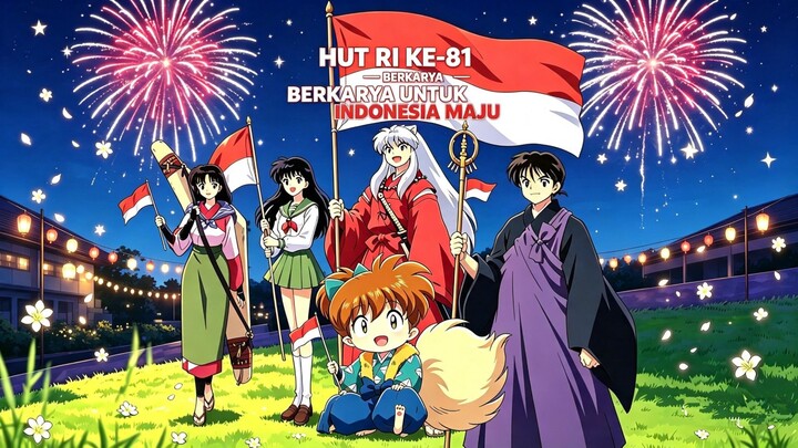 BERKARYA UNTUK INDONESIA MAJU !!Kembang Api Merah Putih & Semangat Kemerdekaan! (Anime Inuyasha AI)