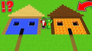 JJ and Mikey Found NEW UNDERGROUND HOUSE : LAVA vs WATER in Minecraft Maizen!