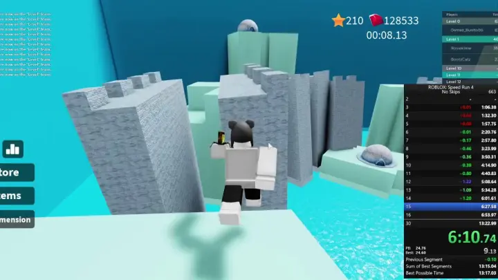 (Former World Record) ROBLOX Speed Run 4 - All Levels No Skips in 13:19.96