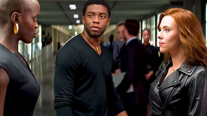 Wakanda’s personal guard is so cool, Black Widow’s expression is a bit awkward!