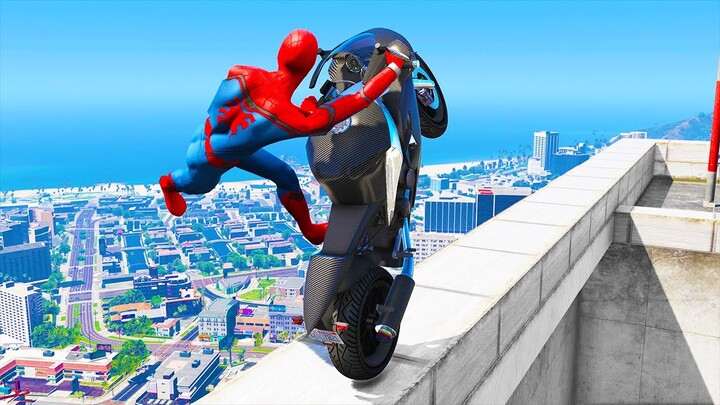 GTA 5 Spiderman Epic Jumps #7 ( Spider-Man Stunts & Fails ) - Bilibili