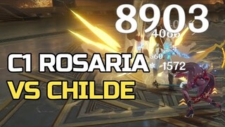 Rosaria C1 vs Childe Boss SOLO | Crescent Pike R3 | Physical Build 4pc Gladiator's Finale | Gameplay