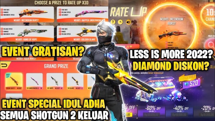 BOCORAN FF !! EVENT TERBARU SG 2,  EVENT SPESIAL SKIN SG M1887, EVENT GRATIS, LESS IS MORE DIAMOND