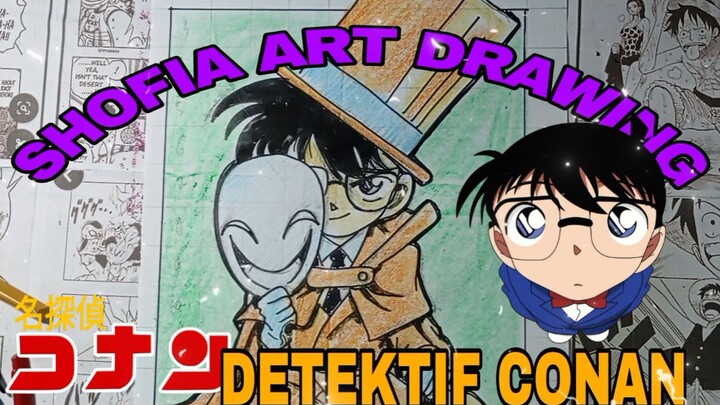 drawing conan Edogawa dari anime detektif conan