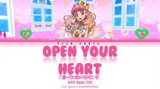 Open Your Heart | Aine Yuuki | FULL LYRICS (KAN/ROM/ENG) | Aikatsu Friends