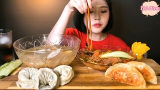 Kimchi củ cải, miến lạnh, sủi cảo kim chi, sủi cảo thịt 5 #amthuc