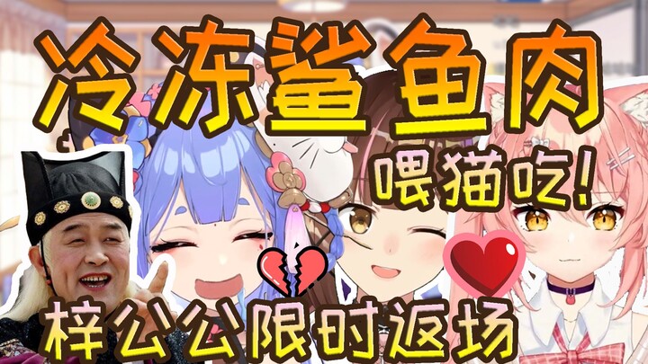 阿梓要喂猫吃冷冻鲨鱼肉，哈人；梓公公限时返场，很难不suki