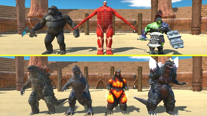 The Battle Of The Strongest Creatures Godzilla vs King Kong - Animal Revolt Battle Simulator