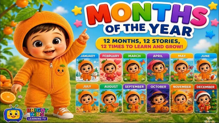 🌈 Learn the 12 Months of the Year  Fun 3D Kids Learning Video 📅✨ 🌈 学习一年12个月 | 趣味3D儿童启蒙学习视频 📅✨