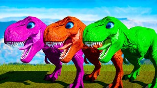 T-REX COLOR PACK vs ALLOSAURUS vs GODZILLA vs ALBERTOSAURUS - Jurassic World Evolution
