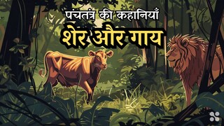 पंचतंत्र की कहानियाँ - शेर और गाय | हिंदी कहानियां | हिंदी कहानी | #SherAndGaay #HindiKahaniyan