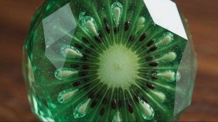 Cutting an Emerald Kiwi 🥝💚 | Satisfying ASMR
