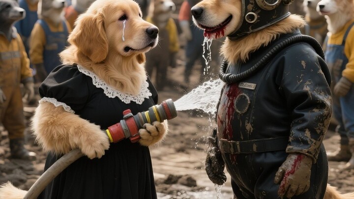 Golden Retriever Dad takes on a job drilling for treasure and brings his wife along. After getting p