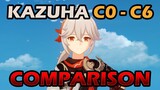 KAZUHA C0 - C6 COMPARISON | HOW GOOD ARE HIS CONSTELLATIONS [GENSHIN IMPACT]