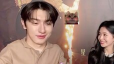 Lin Yi's eyes look like he is thinking of something happy with Haocun.