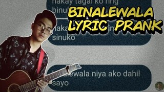 BINALEWALA BY MICHAEL LIBRANDA LYRIC PRANK (ANSAKIT PALA)