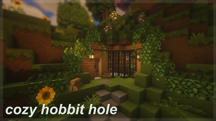 [Minecraft] Cozy Hobbit Hole Hideout 🐇🌿 | aesthetic speedbuild | CIT Resource Packs