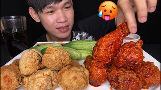 MUKBANG ASMR EATING FRIED CHICKEN | ភ្លៅមាន់បំពងហិល