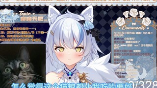 【艾尔莎】发现猫吃的都比自己好后，当场开吃猫粮的大白猫