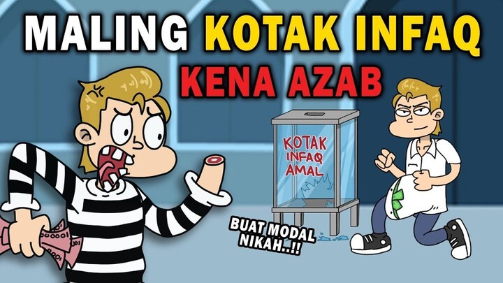 AZAB MALING KOTAK AMAL DI MASJID  ANIMASI AZAB INSTAN