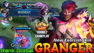 MANIAC! New Skin Exorcist Granger Double Gameplay - Top Global Granger by Grey. - Mobile Legends