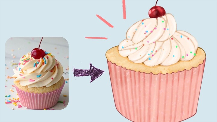 [CAKE DRAWING] So delicious Cupcake 🧁😋