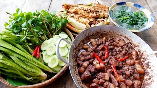 Bữa Cơm Quê Miền Tây | Ba Rọi Kho Mắm Ruốc Rau Đồng | MTQH