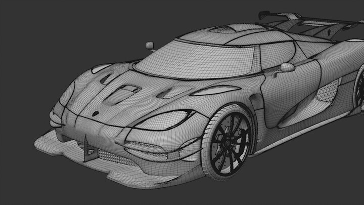 Menonton satu lagu [Koenigsegg] dan keseluruhan proses modeling-Cinema4D