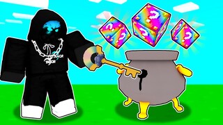 RAINBOW LUCKY BLOCKS in Roblox Bedwars..