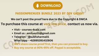 [Course-4sale.com] - Passionprenuer Bundle 2023 by Dev Gadhvi