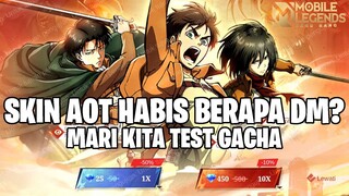 TEST SIMULASI GACHA SKIN AOT - BUTUH BERAPA DIAMOND UNTUK 1 SKIN? MOBILE LEGENDS