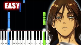 The Rumbling - Attack on Titan Season 4 Part 2 OP - EASY Piano Tutorial