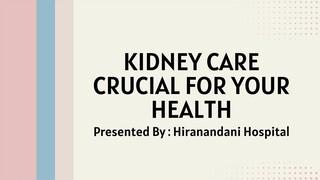 Why Is Kidney Care Crucial for Your Health - By Hiranandani Hospital