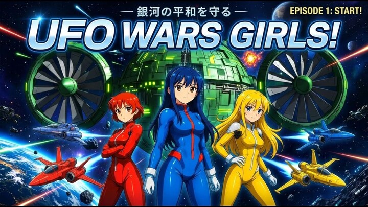 UFO WARS GIRLS BOSS Battle IV - vs Satelit Bola Kipas Hijau tua