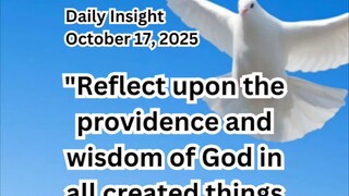 Daily Insight October 17, 2025 #faith #saint #Insight