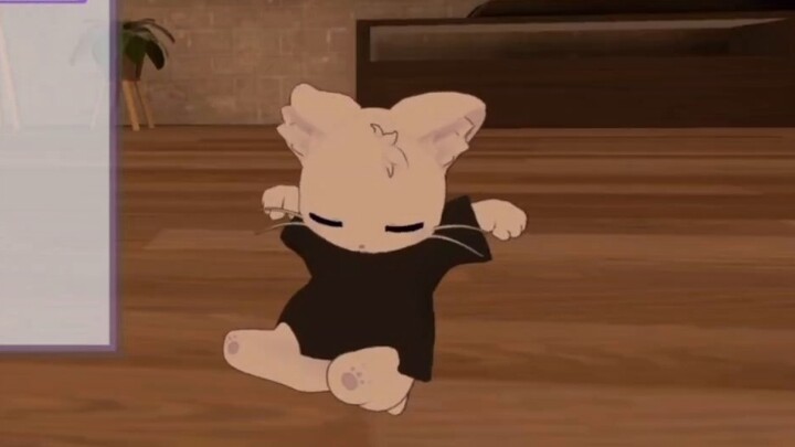 [Kanade/Nekogiri] Seekor anak kucing duduk di lantai dan pamer