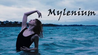 Beautiful French dancer Laureen dances Mylenium on the sea