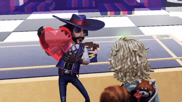 牛仔捧着爱心萌萌的