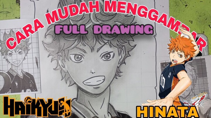 full drawing. CARA mudah menggambar anime haikyuu, hinata